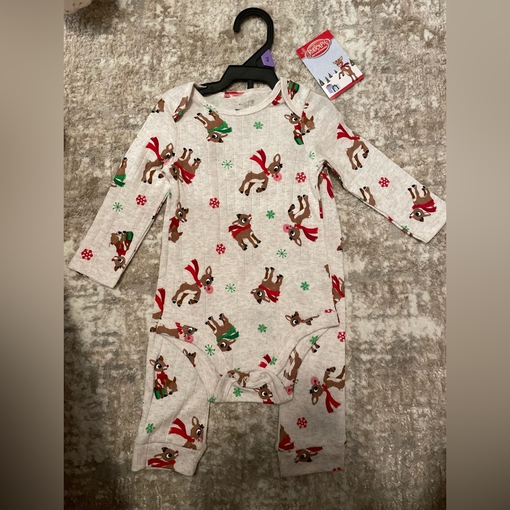 Kids Reindeer Print Matching Set